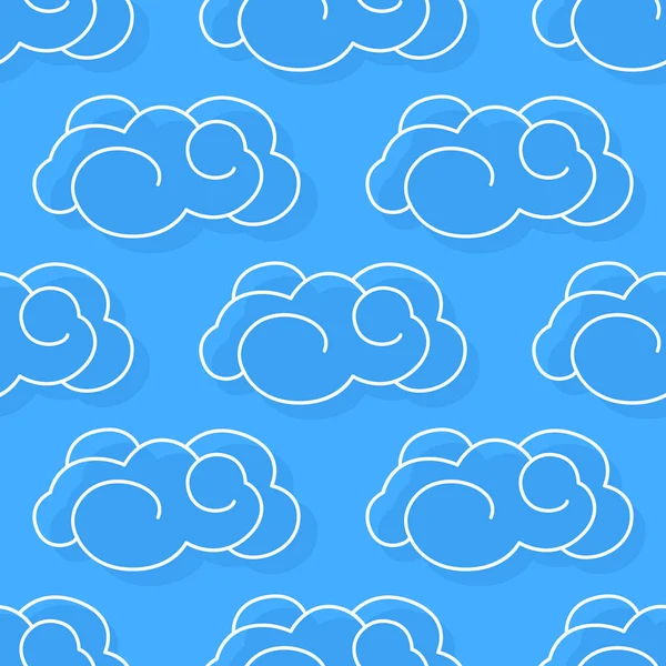 Cute Clouds Seamless Pattern, Design Element Can Be used for Textile, Wallpaper, Background Vector Illustration - Stok Vektor