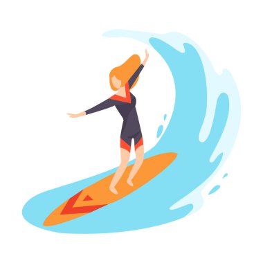 Beyaz arka planda yalıtılmış karakter sörfvektör illüstrasyon.