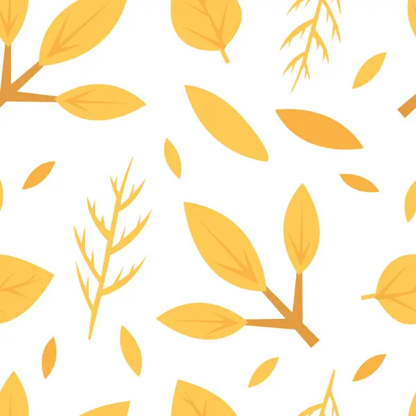 Autumn Leaves Seamless Pattern, Design Element Can Be Used for Print, Wallpaper, Packaging, Background Vector Illustration — Stock Vector