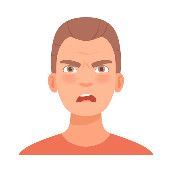Young guy is angry. Vector illustration in cartoon style. — Stock Vector