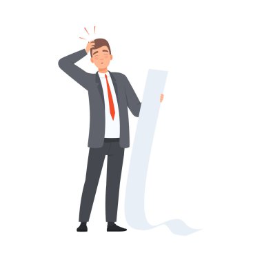 İş Adamının İş Karakteri İllüstrasyon Vektöründe Bazı Sıkıntıları Var