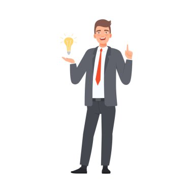 İş adamının harika bir karakter tasviri Vektörü var