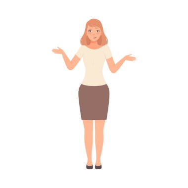 The girl does not understand what is happening illustration vector