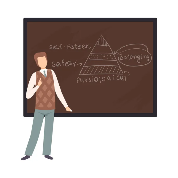 Člověk učí přednášku o psychologii vektorové ilustrace — Stockový vektor