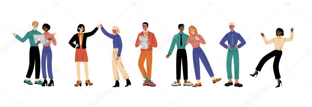 Characters in different situations cartoon vector illustration