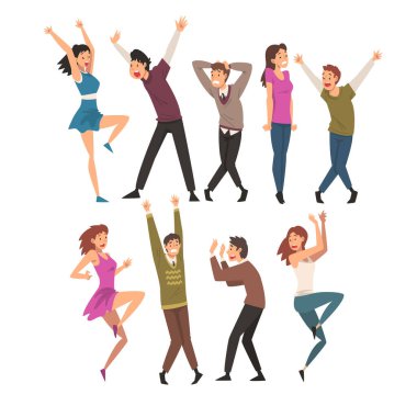 Korku İfadesiyle Korkmuş ve Korkmuş İnsanlar, Duygusal Korku Karakterleri Vektör İllüstrasyonundan Korkan Kişiler