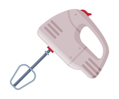 Elektrik Mutfağı Karıştırıcı Ev Aletleri Düz Stil Vektör Görüntüleme Beyaz Arkaplan