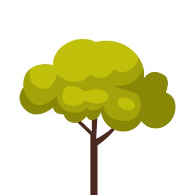 Yeşil Ağaç, Şehir Altyapısı, Yaz Peyzaj Tasarım Elemanı, Beyaz Arkaplan Üzerine Düz Şekil Vektör Resimleri