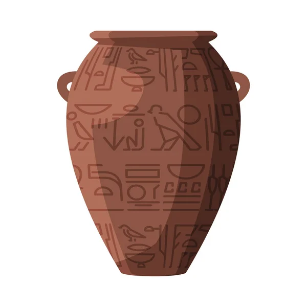 Jarrón de arcilla egipcia Símbolo de Egipto Estilo plano Vector Ilustración sobre fondo blanco — Archivo Imágenes Vectoriales