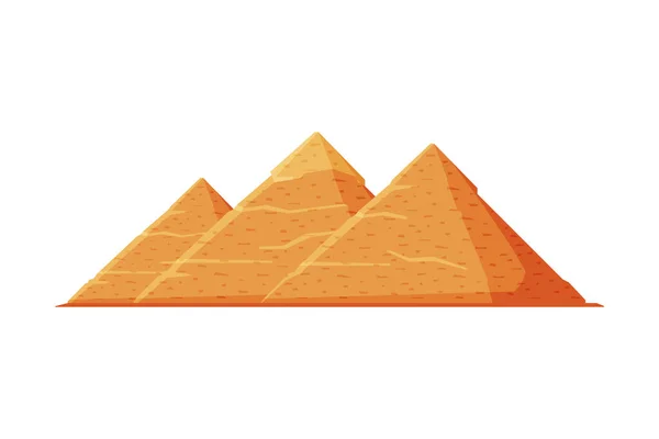 Egyptische Grote Piramides, Symbool van Egypte Vlakke Stijl Vector Illustratie op Witte Achtergrond — Stockvector