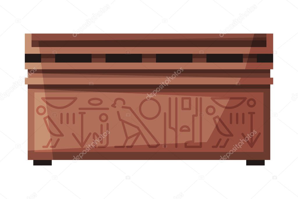 Stone Tomb or Sarcophagus Flat Style Vector Illustration on White Background