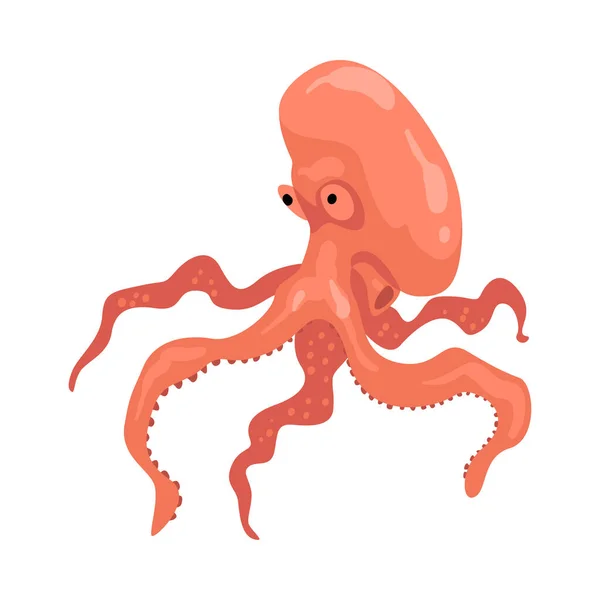 Octopus, Marine Life Element, Sea or Ocean Animal Vector Illustratie — Stockvector