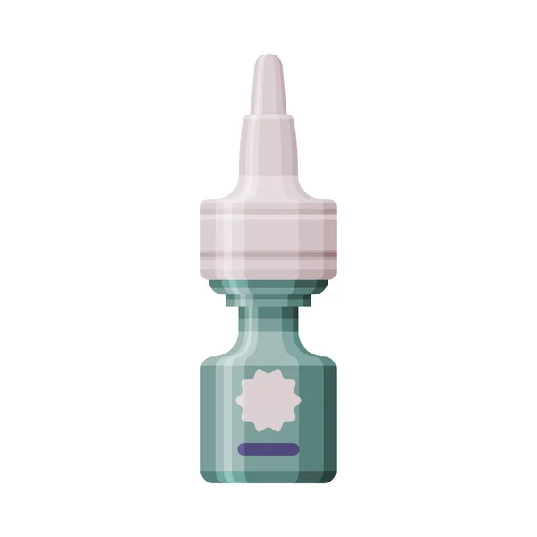 Bottiglia di plastica della medicina con le gocce, i prodotti farmaceutici, farmacia, illustrazione del vettore di stile piatto dell'imballaggio medico della prescrizione — Vettoriale Stock