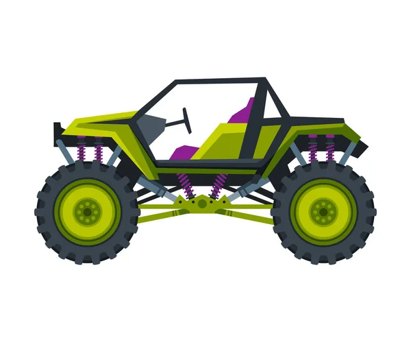 Monster Truck Vehicle, Car with Big Wheels, Heavy Professional Transport Vector Illustration — Stock Vector