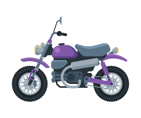 Modern Motorcycle, Motor Bike Vehicle, Side View Flat Vector Illustration — Stock Vector