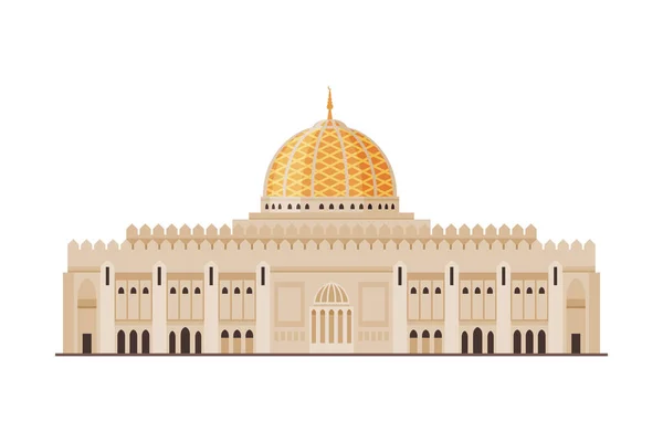 Muscat City Historical Building, Oman Country unknown ous Landmark Flat vector Illustration — 图库矢量图片