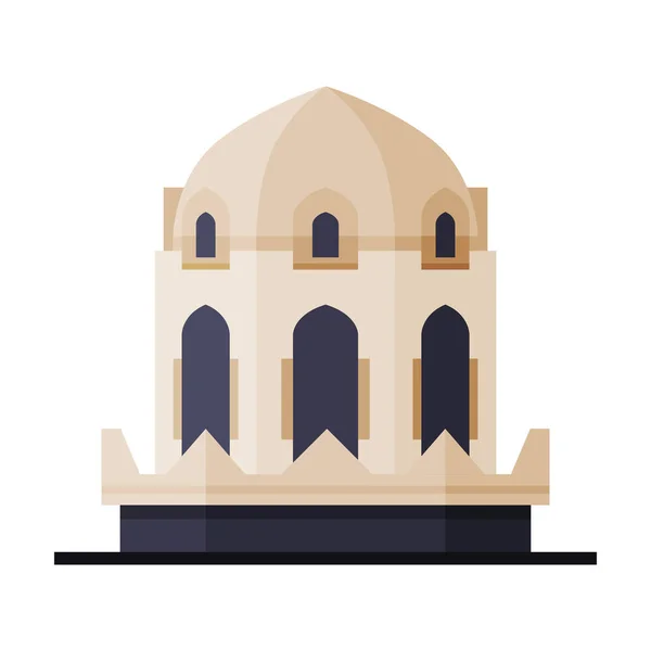 Muscat City Architektura Zabytkowy budynek, Podróż do Omanu Concept, Słynny Zabytkowy płaski wektor ilustracji — Wektor stockowy