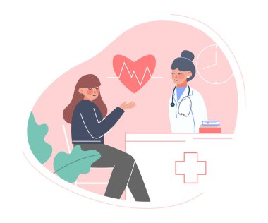 Doktor Hasta Bakımı, Tıbbi Muayene, Kontrol ya da Danışmanlık Düz Stil Resimleri