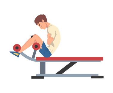 Abdominal Çıtırtı Yedek Vektör İllüstrasyonunda Adam Eğitimi