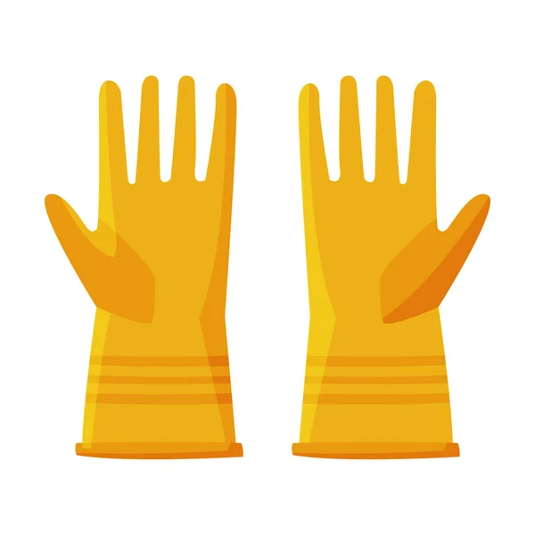Paar Oranje Rubber Handschoenen, Tuingereedschap Flat Style Vector Illustratie op Witte Achtergrond — Stockvector