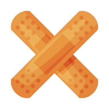 İlk Yardım Alçı Şeridi, Beyaz Arkaplanda Tıbbi Yama Vektörü İllüstrasyonu