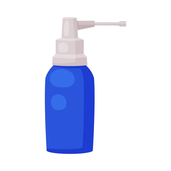 Bottiglia con spray per la gola della medicina, Forniture di medicinali per il trattamento sanitario, Illustrazione vettoriale del kit di pronto soccorso medico — Vettoriale Stock