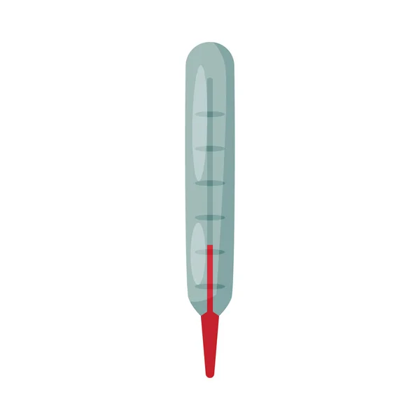 Ιατρικό θερμόμετρο, θερμόμετρο γυαλιού για μέτρηση θερμοκρασίας Εικονογράφηση διάνυσμα σε λευκό φόντο — Διανυσματικό Αρχείο