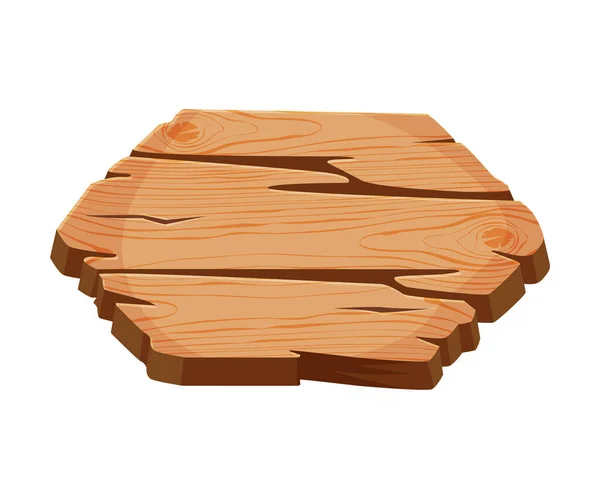 Prázdná dřevěná tabule, dřevěný panel s místem pro vaše poselství, znak přírodní textury, vektorová ilustrace směrové šipky — Stockový vektor