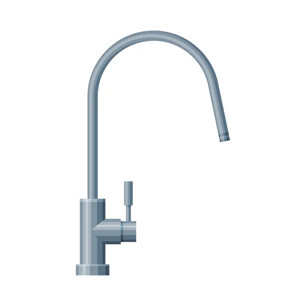 Filtro dell'acqua del rubinetto, illustrazione vettoriale del rubinetto della cucina dell'acciaio inossidabile su sfondo bianco — Vettoriale Stock