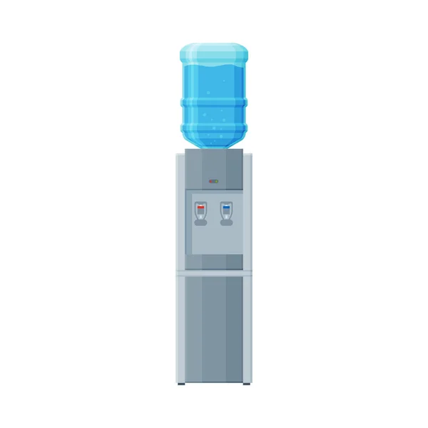 白色背景下带有塑料瓶矢量图解的水冷却器、水分配器 — 图库矢量图片