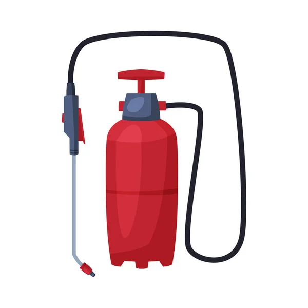 Red Pressure Sprayer of Chemical Insecticide, Pest Control and Extermination Concept Vector Illustration on White Background — Stockvector