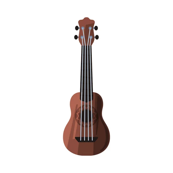 Ukulele Hawaiian String Musical Instrument Flat Style Vector Illustration on White Background — 스톡 벡터