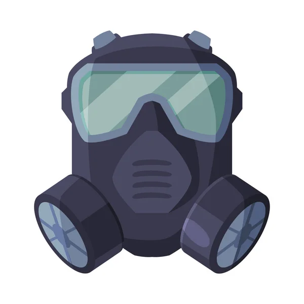 Gas Mask, Respirator with Glasses and Filters, Pest Control Service Protective Equipment Vector Illustration on White Background — стоковий вектор