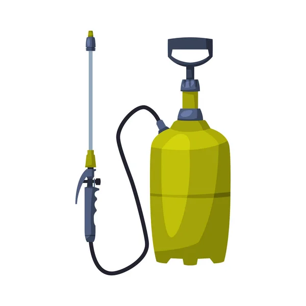 Green Pressure Sprayer of Chemical Insecticide, Pest Control and Extermination Concept Vector Illustration on White Background — Stockvector