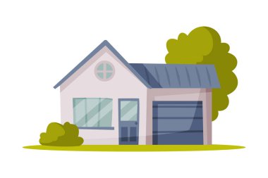 Banliyö Evi, Beyaz Arkaplan 'da Aile Evi Vekil İllüstrasyonu