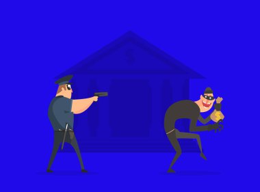 Silahlı Polis Çalıntı Para Çantası İllüstrasyonuyla Hırsıza Nişan Aldı