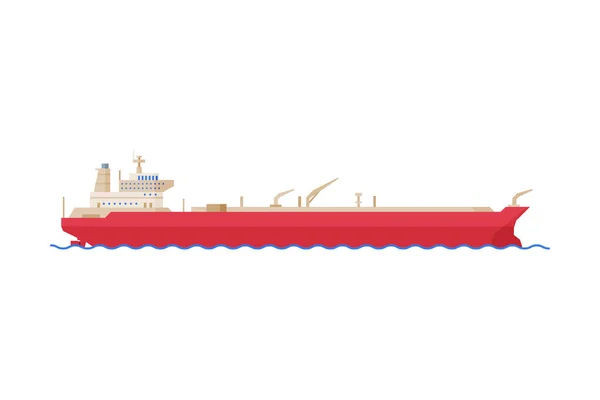 Navio petroleiro de carga, gasolina e petróleo Produção e transporte Indústria Ilustração vetorial de estilo plano em fundo branco —  Vetores de Stock