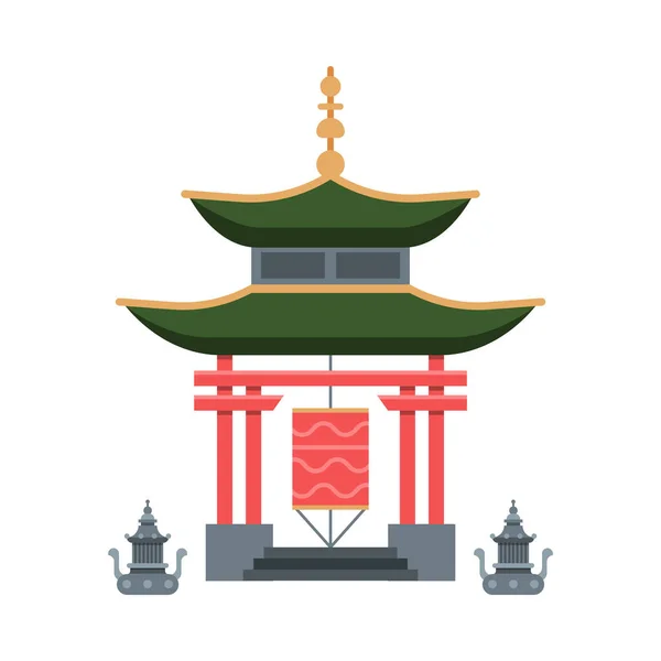 Традиційна японська брама Релігійна архітектурна архітектура — стоковий вектор