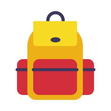 Sırt çantası, Okul Öğrencileri, Gezginler ve Turistler için Sırt çantası Beyaz Arkaplanda Düz Stil Vektör İllüstrasyonu