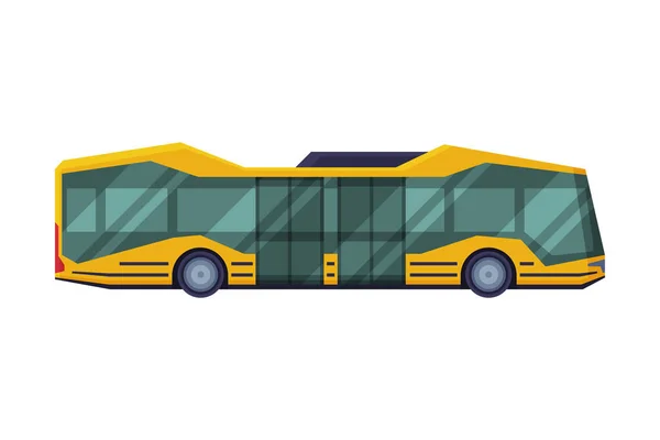 Zijaanzicht van de moderne schoolbus, scholieren Vervoer Voertuig Flat Style Vector Illustratie op witte achtergrond — Stockvector