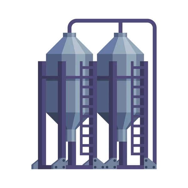 Silo Storehouse voor Graanopslag Landbouwgebouw Cartoon Vector Illustratie — Stockvector