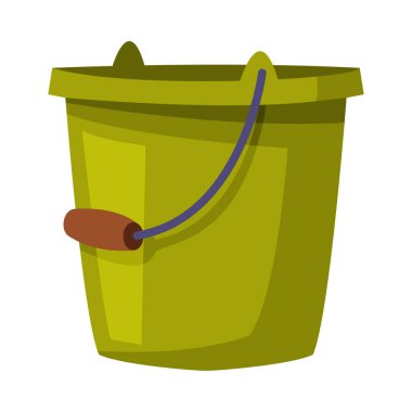 Yeşil Plastik Balık Kovası, Beyaz Arkaplanda Açık Hava Etkinlik Ekipmanı