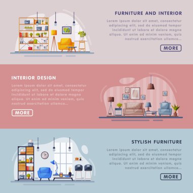 Mobilya Tasarımlı Mobilya İniş Şablonları Ayarlandı, Konforlu Yaşam Alanı, Yaratılış Evi Web Sitesi Resimleri