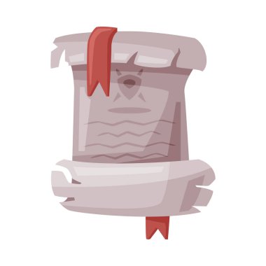 Antik Kağıt Parşömeni, Cadılık Özniteliği, Mutlu Cadılar Bayramı Çizgi Filmi Biçimli Beyaz Arkaplan Vektör İllüzyonu