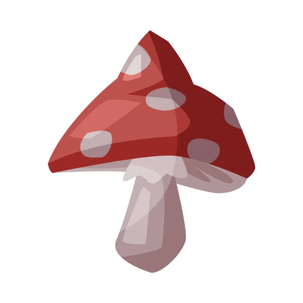 Amanita hongo venenoso, Feliz Halloween objeto de dibujos animados estilo Vector Ilustración sobre fondo blanco — Vector de stock