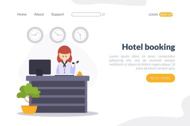 Otel İniş Sayfası Şablonu, Wensite Oteli Online Rezervasyon, Gezici Çizgi Film Resimleri İçin Mobil Uygulama Servisi