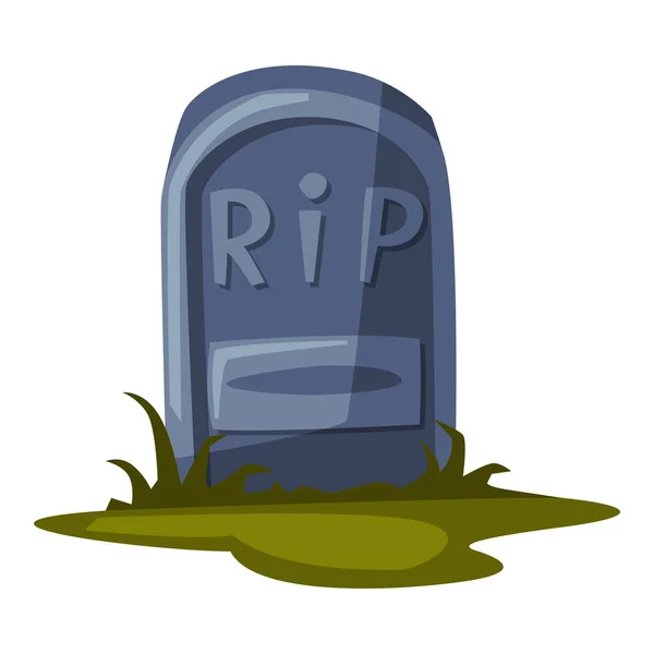 Starý náhrobek, Happy Halloween Object Cartoon Style Vector Illustration na bílém pozadí — Stockový vektor
