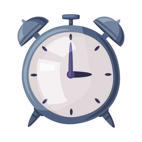 Reloj despertador clásico estilo de dibujos animados Vector Ilustración sobre fondo blanco — Archivo Imágenes Vectoriales