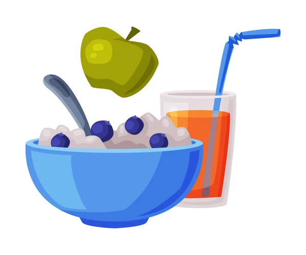 Dieta saudável, Alimentos úteis, Produtos com benefícios para a saúde Ilustração do vetor do estilo dos desenhos animados —  Vetores de Stock