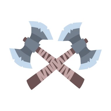 Çapraz Viking Baltaları, İskandinav, Kelt Kılıç Vektör İllüstrasyonu